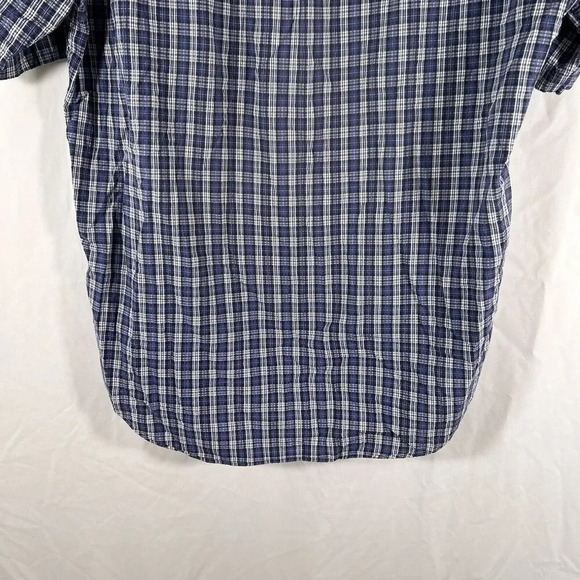 Ralph Lauren Shirt Men's Medium Blue Plaid Button Up Blair Short Sleeve Cotton - Picture 8 of 8
